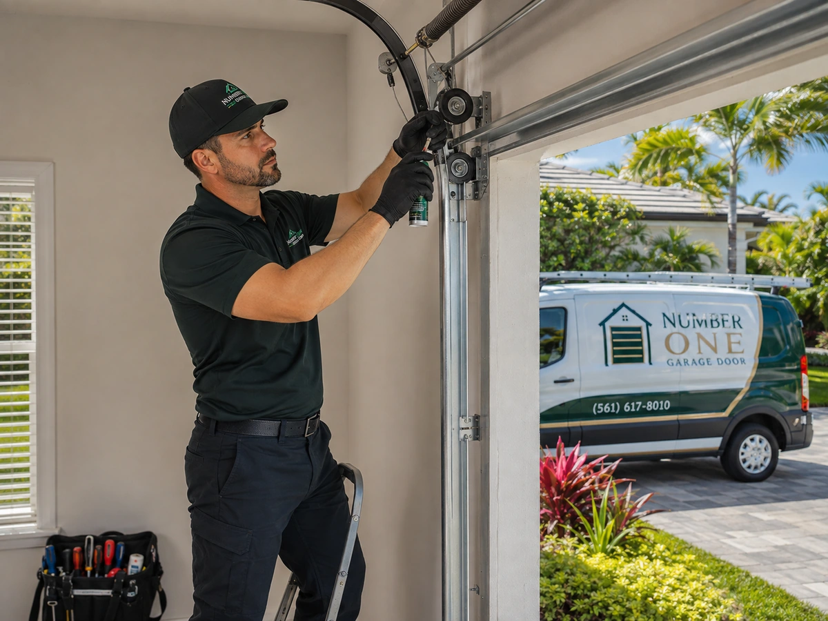 Garage door track repair Jupiter FL